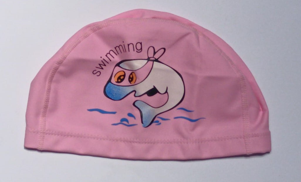 Gorro de Natación JIEHU Rosa con Estampado Infantil