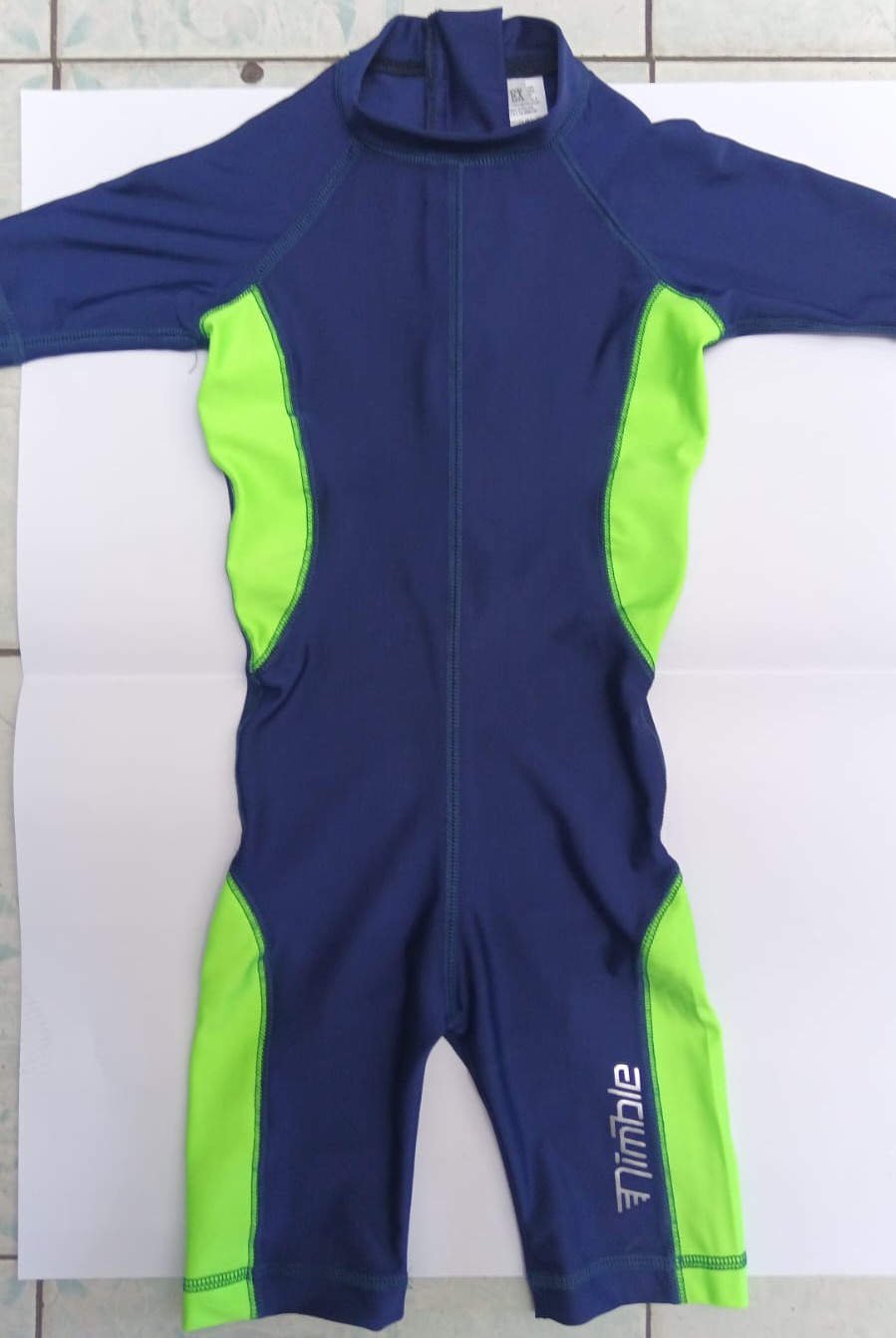 Buzo de Natación Infantil Nimble Verde Lima y Azul.
